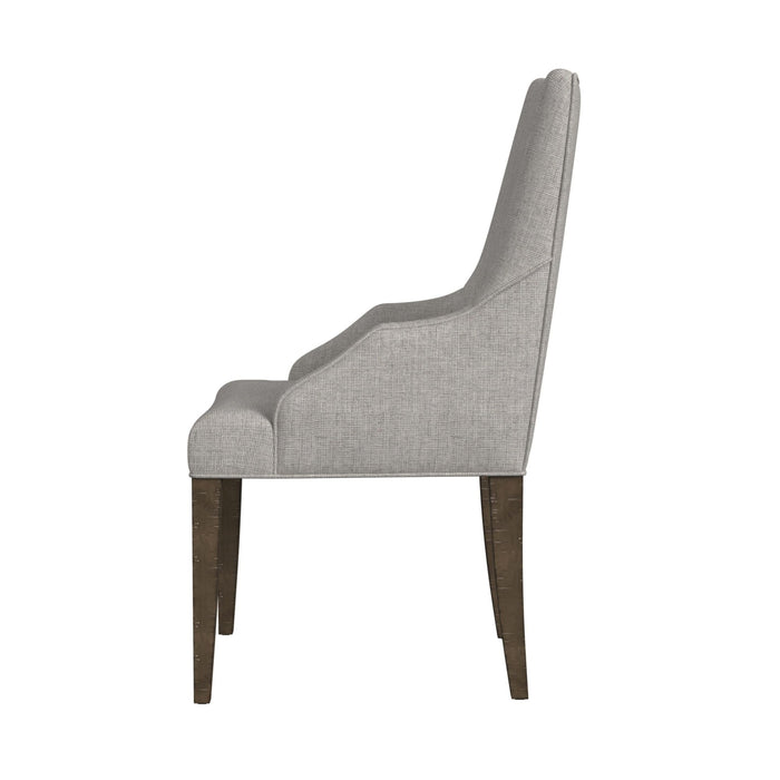 Yellowstone Dining Host Chair with Grey Fabric in Medium Brown (2 Per Carton) - Jack’s Furniture and More (Laredo, TX)