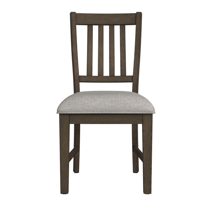 Yellowstone Dining Side Chair with Grey Fabric in Medium Brown (2 Per Carton) - Jack’s Furniture and More (Laredo, TX)