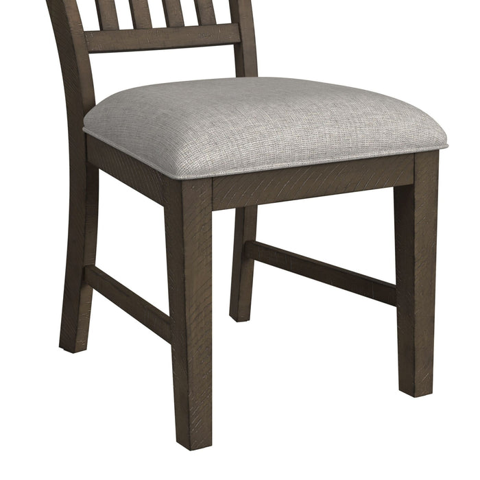 Yellowstone Dining Side Chair with Grey Fabric in Medium Brown (2 Per Carton) - Jack’s Furniture and More (Laredo, TX)