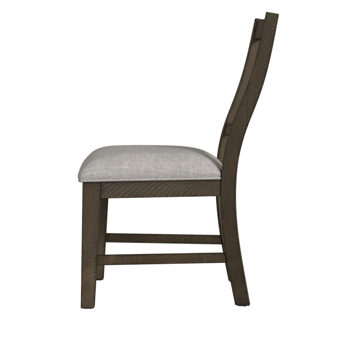 Yellowstone Dining Side Chair with Grey Fabric in Medium Brown (2 Per Carton) - Jack’s Furniture and More (Laredo, TX)
