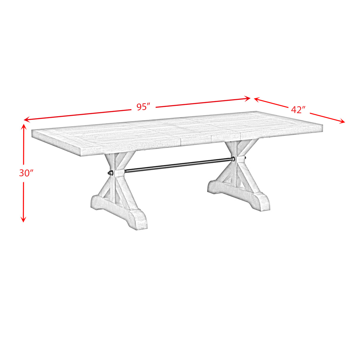 Yellowstone Dining Table with 2x12" Leaves in Medium Brown - Jack’s Furniture and More (Laredo, TX)