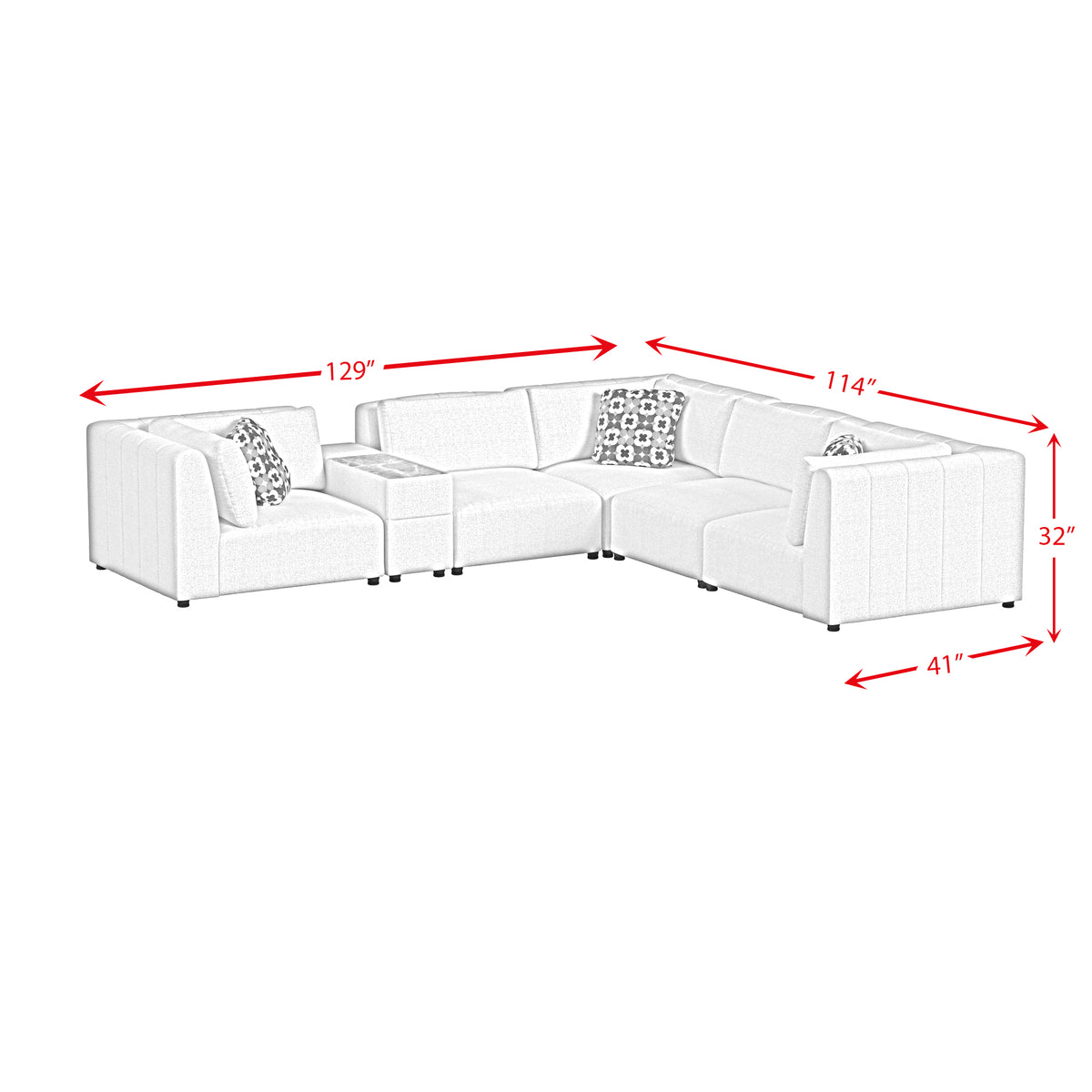 Zandara 6PC Modular Set in Olefin Beige