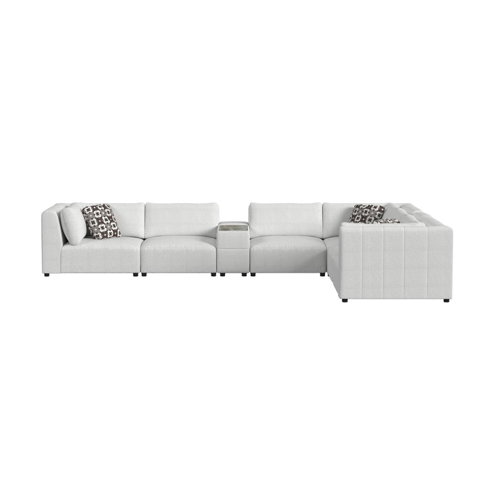 Zandara 7PC Modular Set in Olefin Beige with Pillows - Jack’s Furniture and More (Laredo, TX)
