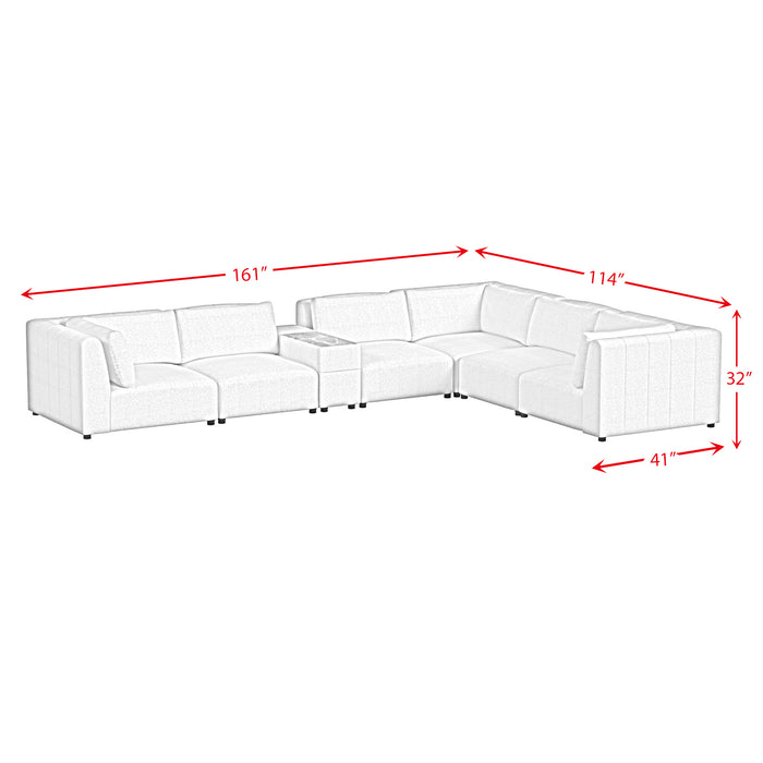 Zandara 7PC Modular Set in Olefin Beige with Pillows - Jack’s Furniture and More (Laredo, TX)