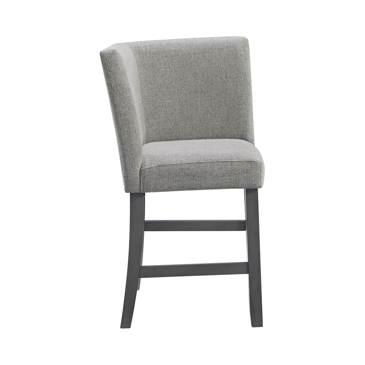 Seneca Counter Corner Bench with Upholstered Back and Grey Fabric