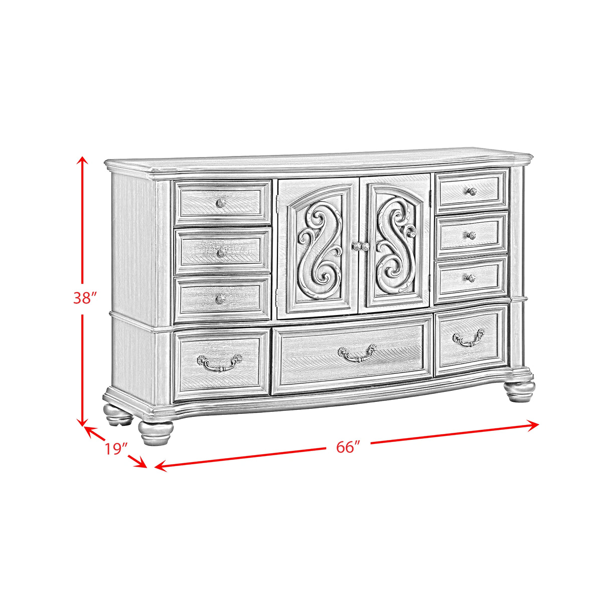 Brunswick Bedroom Set with 2 Nightstands in Mahogany