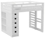 Elements International Cali Kids Twin Loft Bookcase Bed in White image