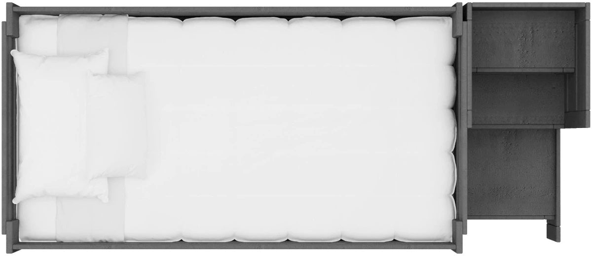 Cali Kids Full Junior Loft Bed with Staircase in Sleek Gray - Jack’s Furniture and More (Laredo, TX)