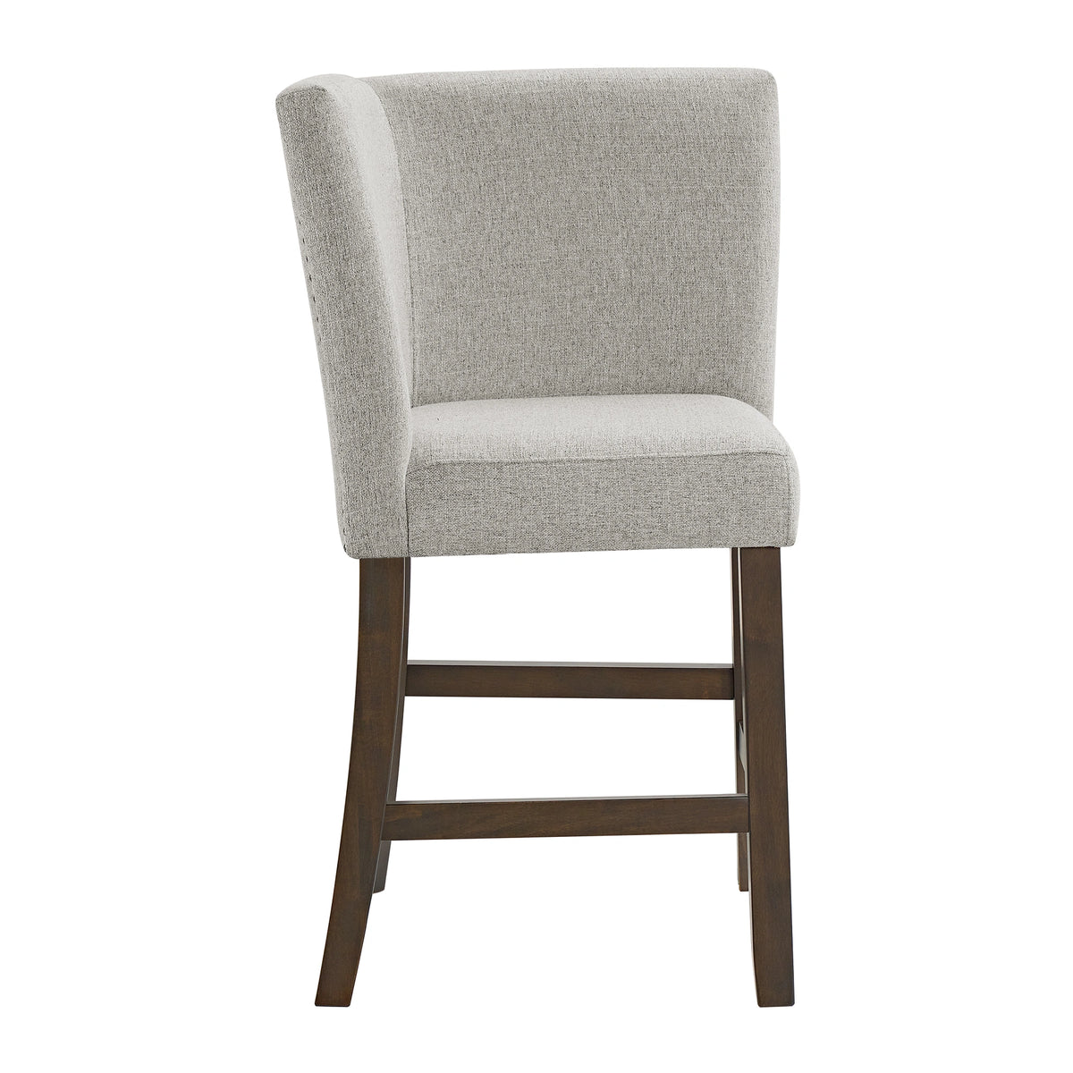 Seneca Counter Corner Bench with Upholstered Back and Grey Fabric