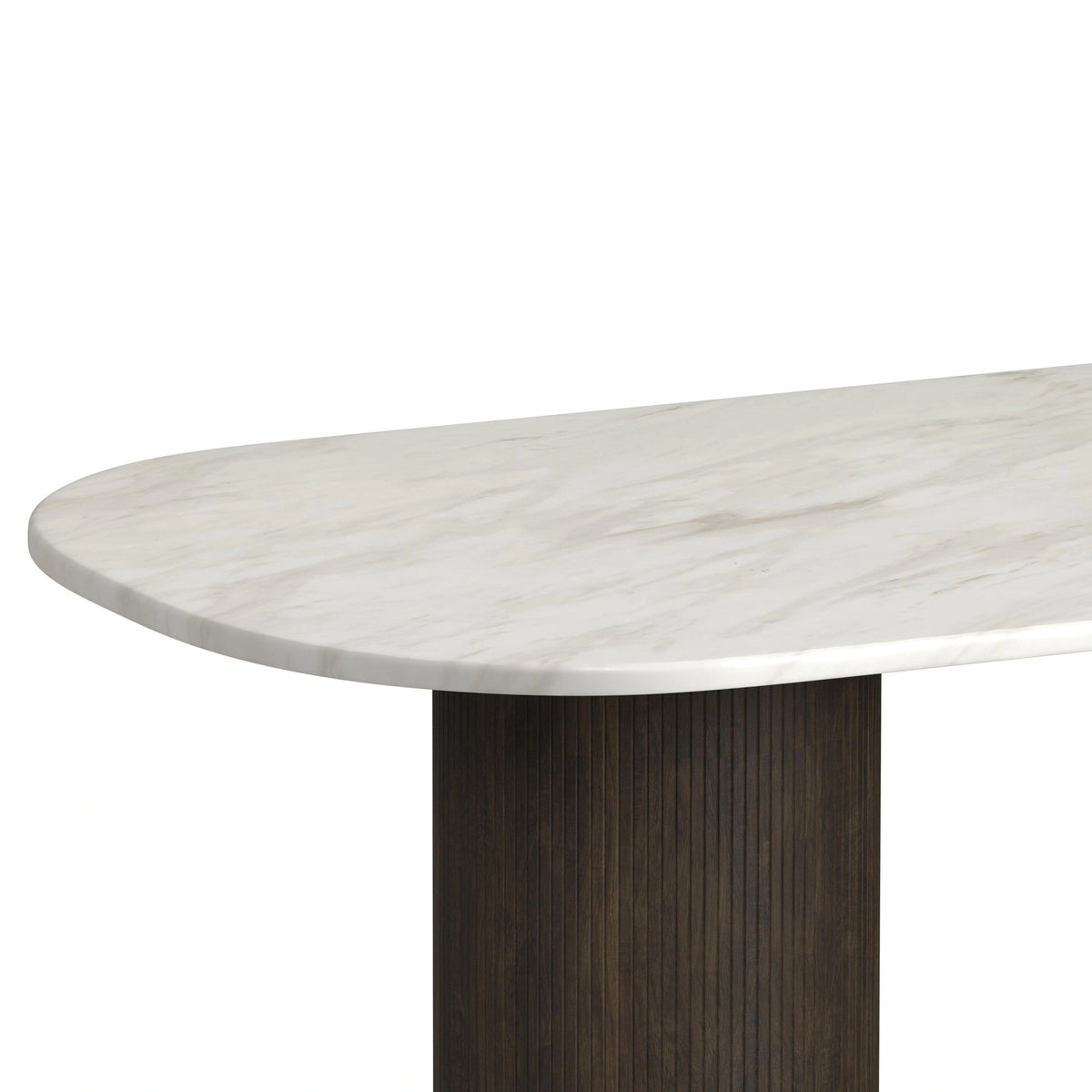 Sylvie Oval Dining Table with White Faux Marble Top