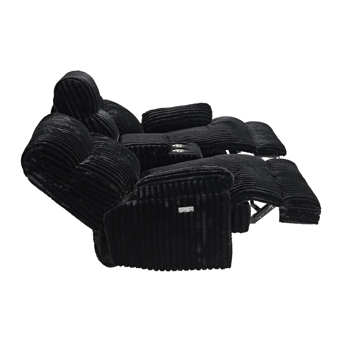 Admiral Loveseat with Console in Masis Black