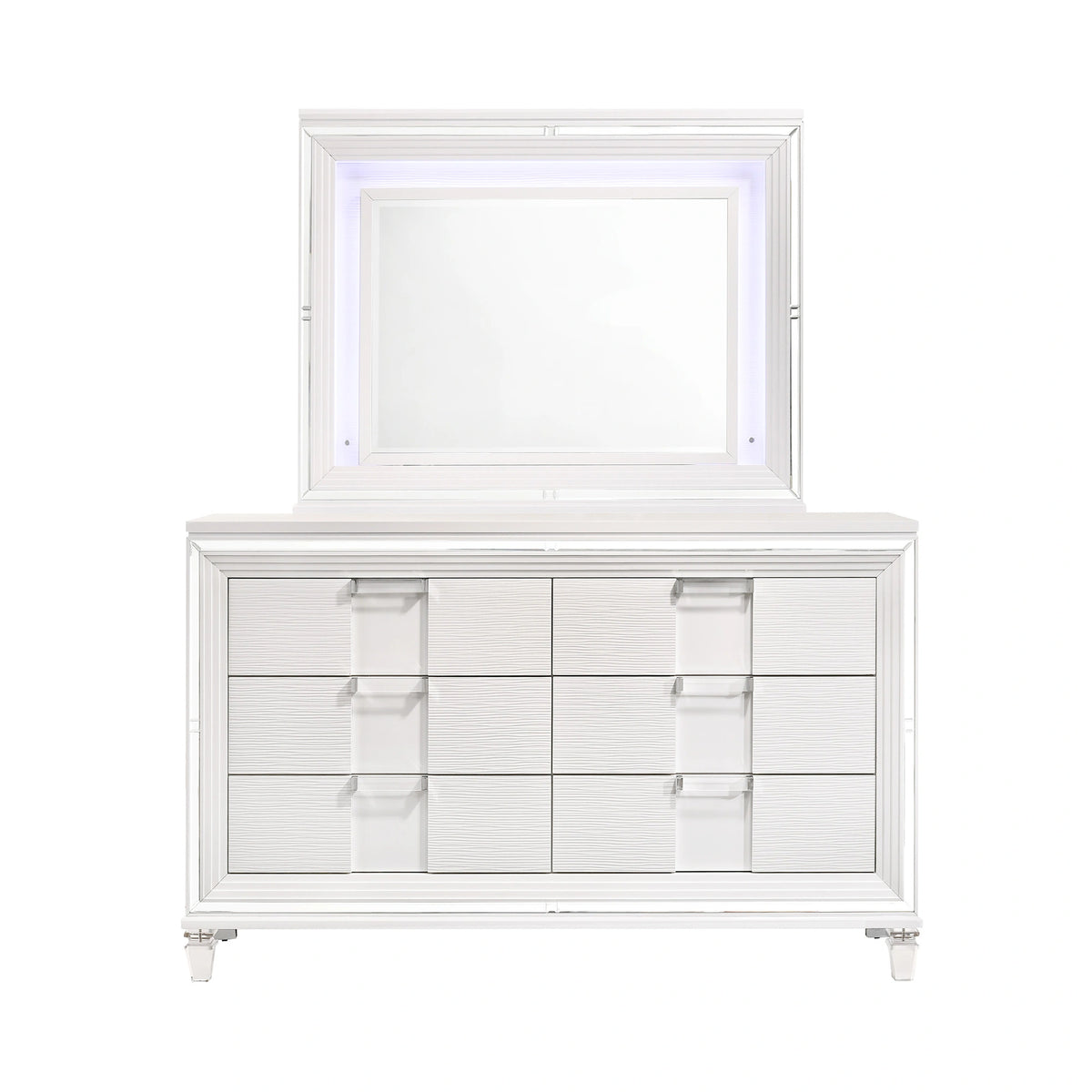 Twenty Nine Dresser & Mirror Set White
