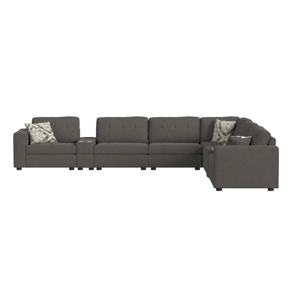 Options One 9PC Living Room Set in Palmer Plus Ash