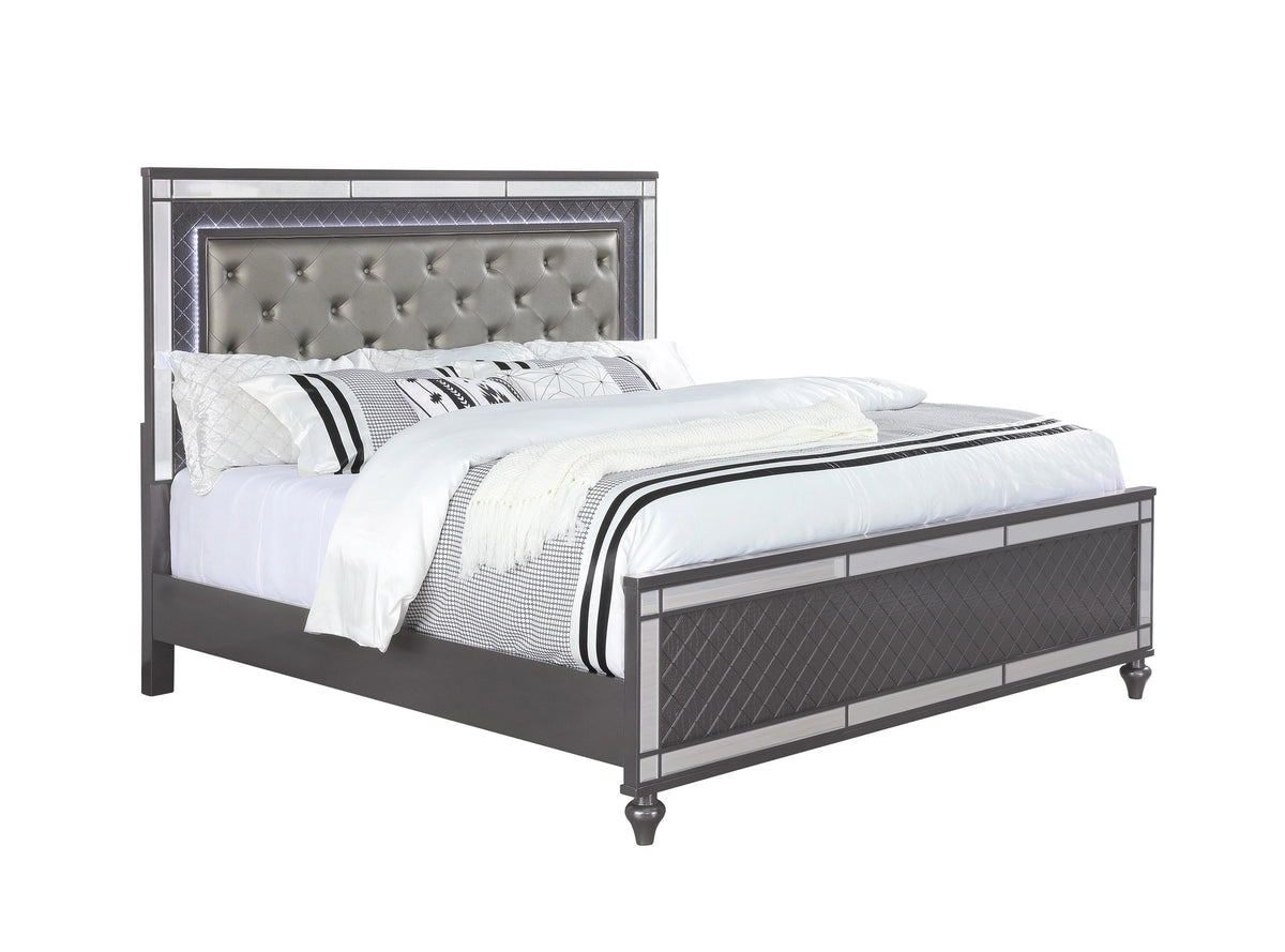 Crown Mark Refino Queen Panel Bed in Gray B1670-Q image