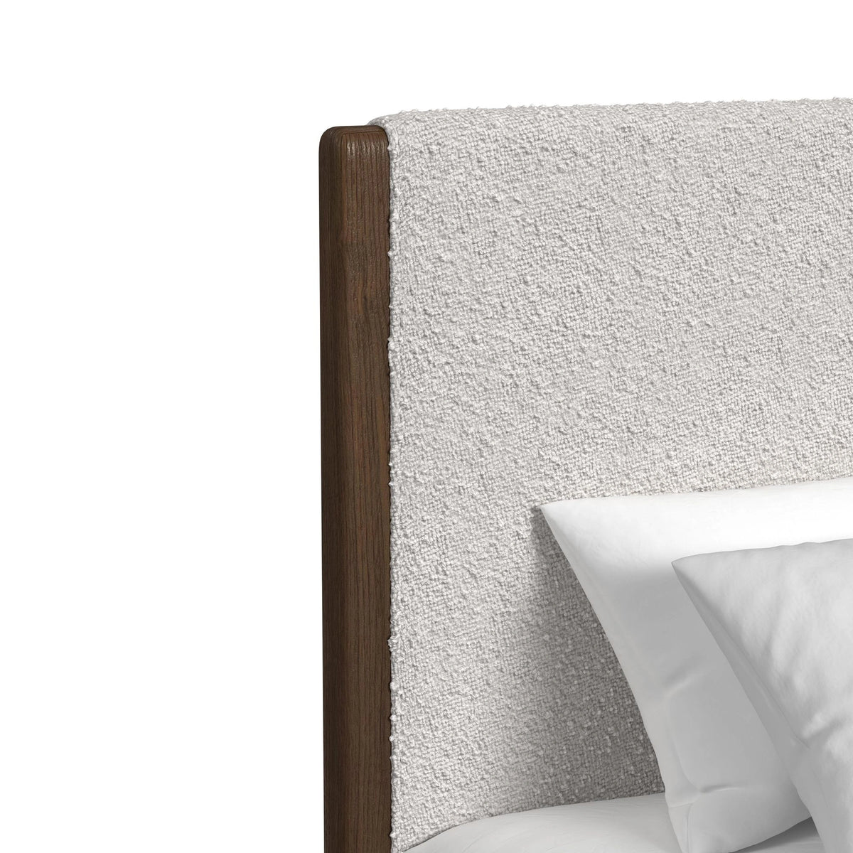 Brisbane UPH Bedroom Set with Boucle Beige and LED in Brown