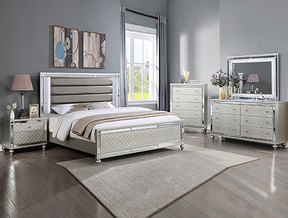 Crown Mark Furniture Cristian 2 Drawer Nightstand In Beige