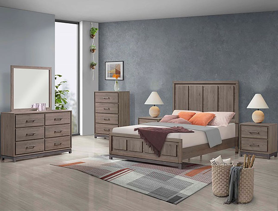 Crown Mark Furniture River 6 Drawer Dresser in Brown