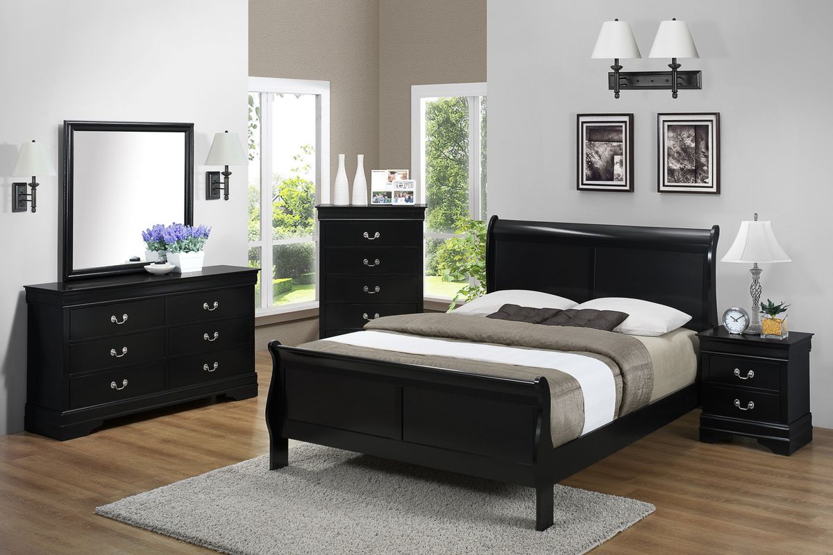 Crown Mark Furniture Louis Philip Dresser In Black