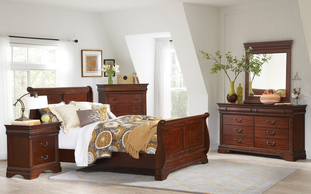 Chateau Full Sleigh Bed in Cherry LCT600FB - Jack’s Furniture and More (Laredo, TX)