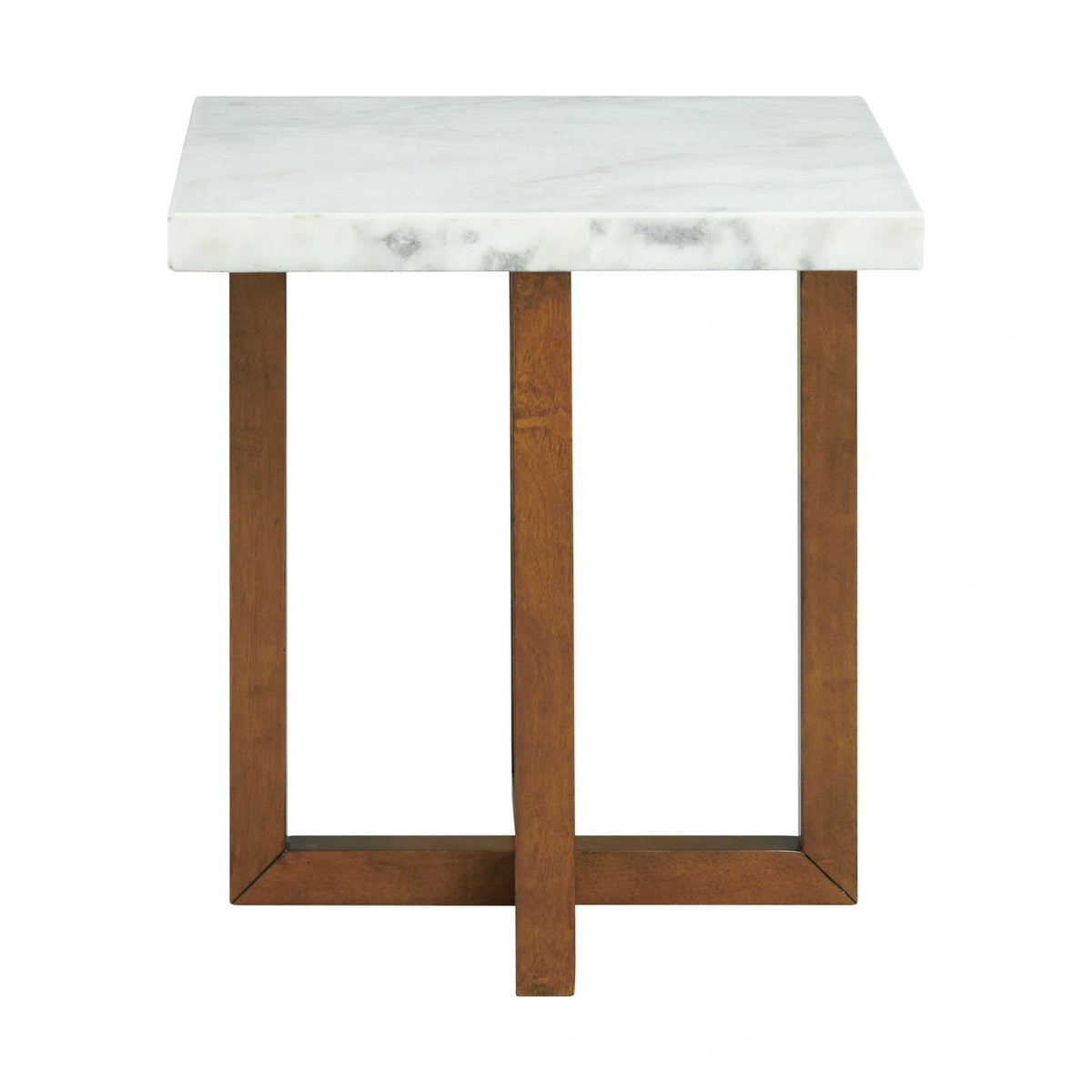 Morris End Table in Espresso W/White Marble Top (3A Packing)