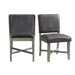 Elements International Collins Side Chair Stretcher with Brown PU (Set of 2) in Weathered Gray image