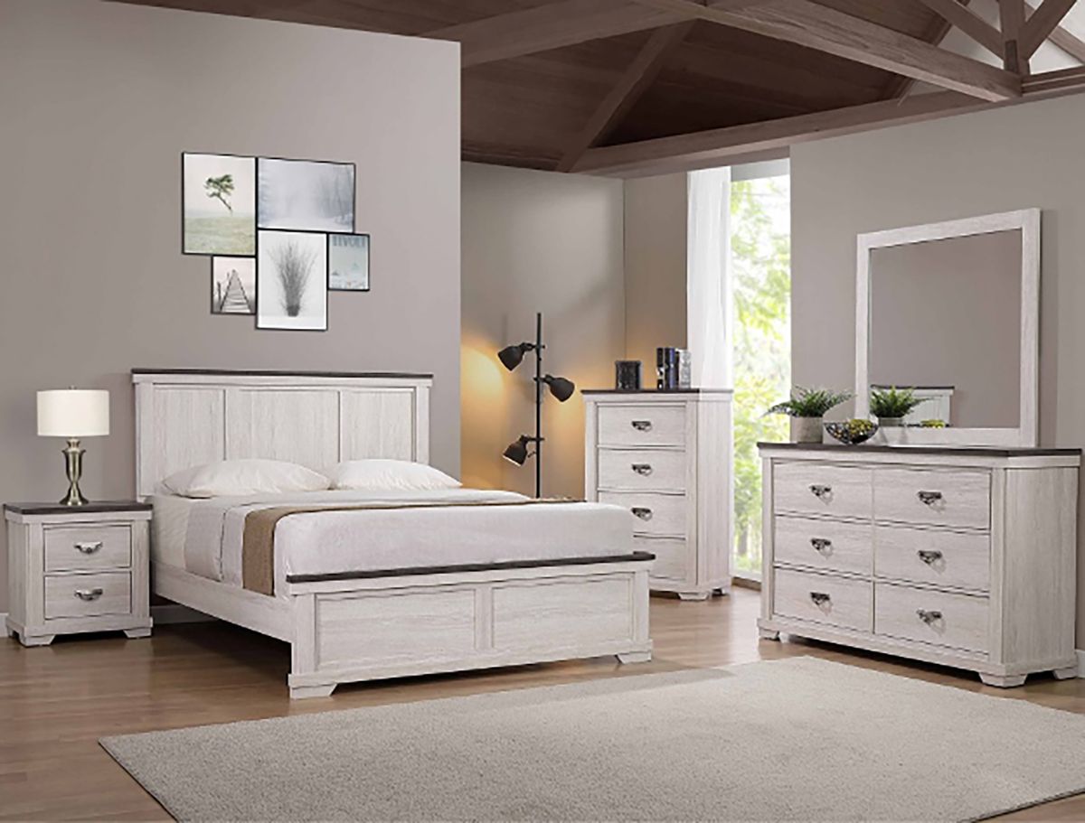 Crown Mark Furniture Leighton 2 Drawer Nightstand In White