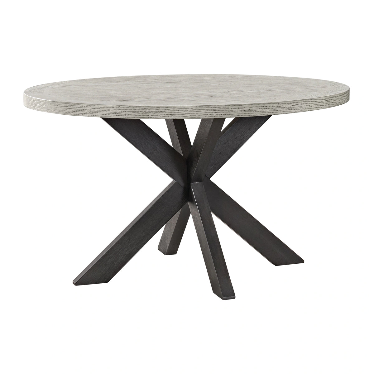 Axel Round Dining Table with Light Grey Top in Espresso