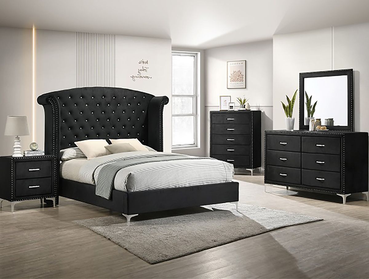 Lucinda 2 Drawer Nightstand in Black - Jack’s Furniture and More (Laredo, TX)