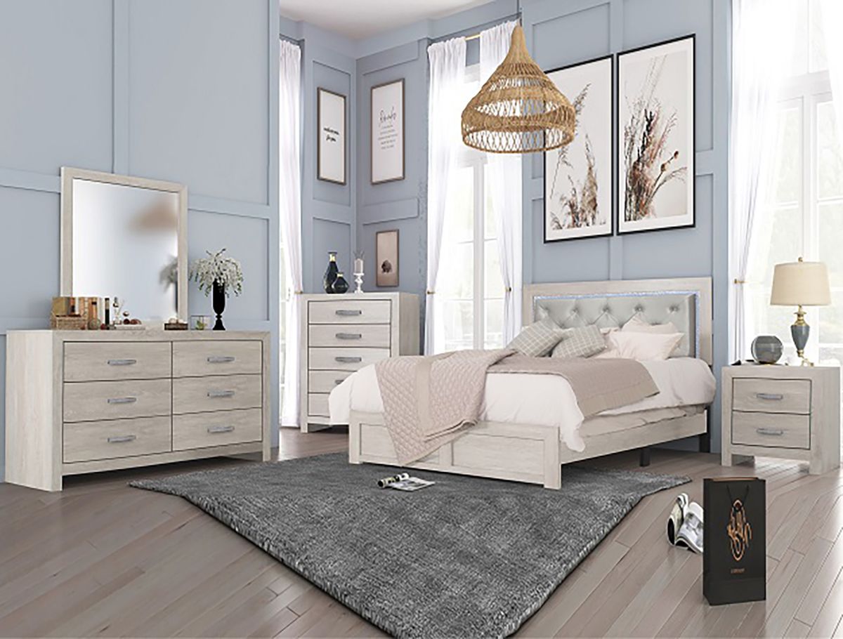 Jaylen Queen Upholstered Panel Bed in Gray - Jack’s Furniture and More (Laredo, TX)