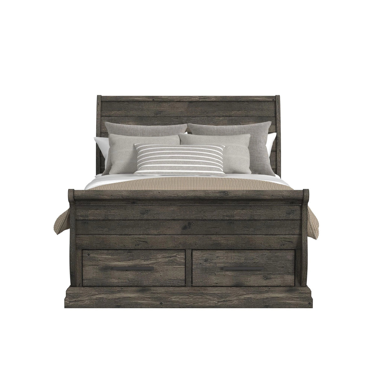 Park Ridge Sleigh Storage Bed in Charcoal