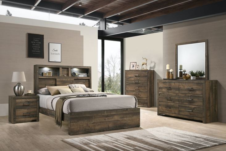 Bailey Full Music Bed in Warm Walnut BY520FB - Jack’s Furniture and More (Laredo, TX)