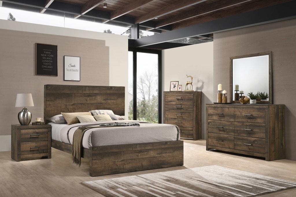 Bailey Queen Panel Bed in Warm Walnut - Jack’s Furniture and More (Laredo, TX)