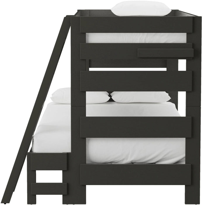 Cali Kids Twin over Full Bunk Bed with Ladder in Sleek Gray - Jack’s Furniture and More (Laredo, TX)