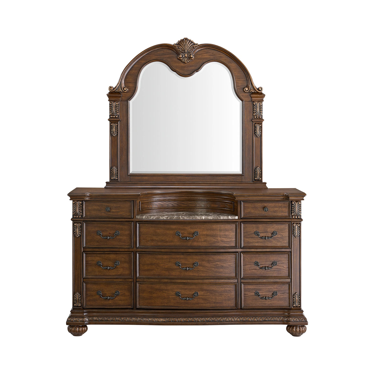 Cadenza Dresser and Mirror Set in Brown