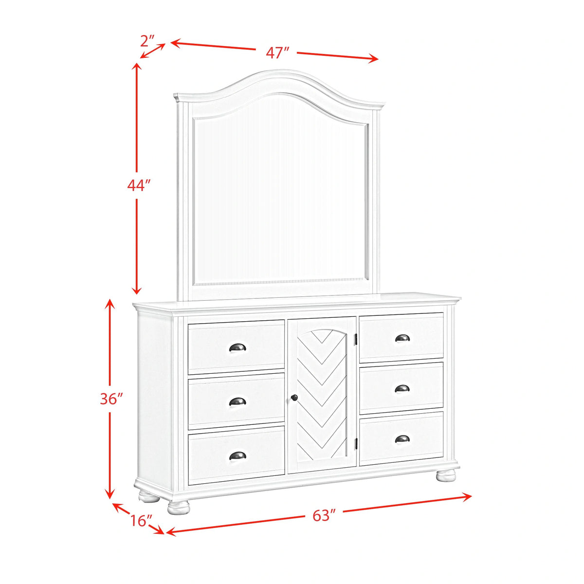 Kona Panel Bedroom Set in White