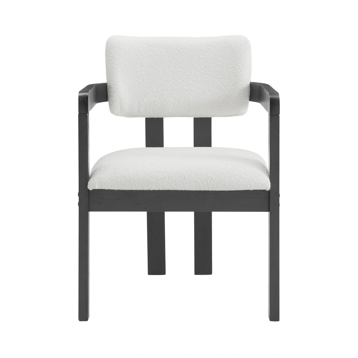 Portland Arm Chair with Snow White Fabric in Black (2 Per Carton)