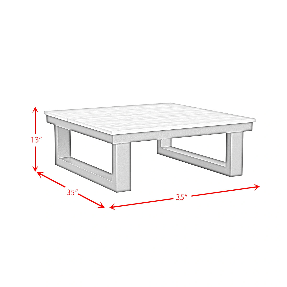 Cabana Coffee Table with Natural Top in Black