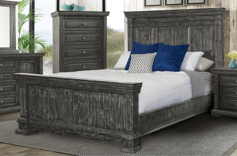 Elements International Condesa Grey King Panel Bed in Gray image