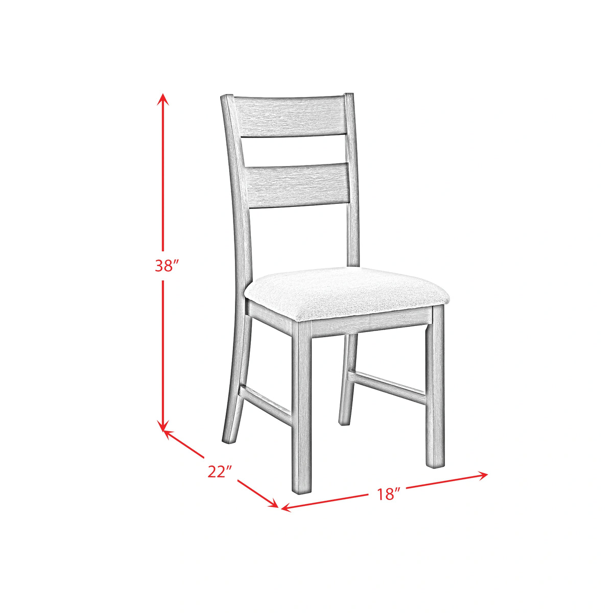 Garcia 5PC Dining Set with Table and 4 Chairs in Black