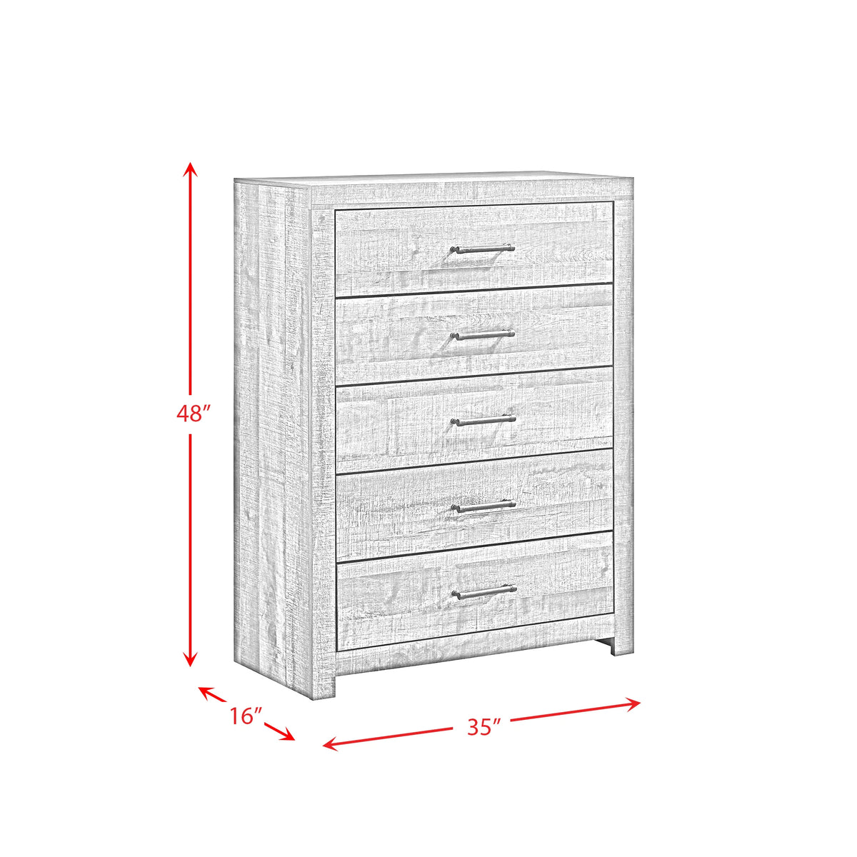 Bailey Bookcase Panel Bedroom Set with 2 Nightstands