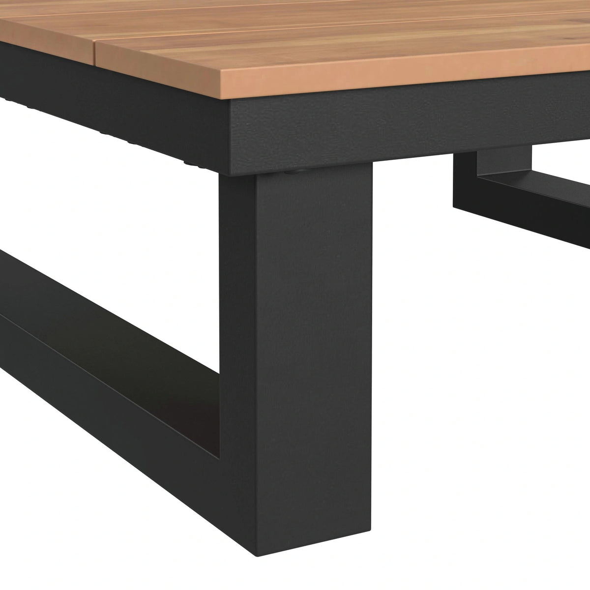 Cabana Coffee Table with Natural Top in Black