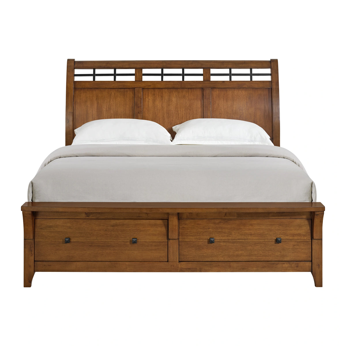 Gage Sleigh Storage Bed in Chestnut
