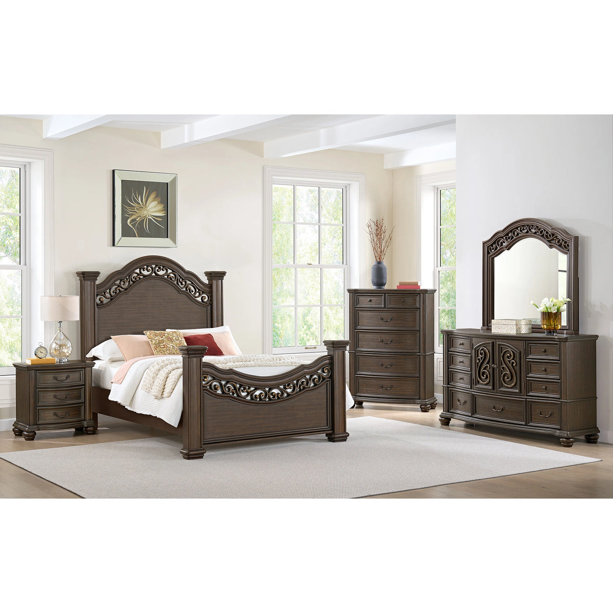 Brunswick Panel Bed in Mahogany