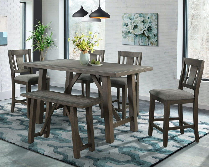 Cash Counter Height Chair (Set of 2) in Rustic Distressed Espresso - Jack’s Furniture and More (Laredo, TX)