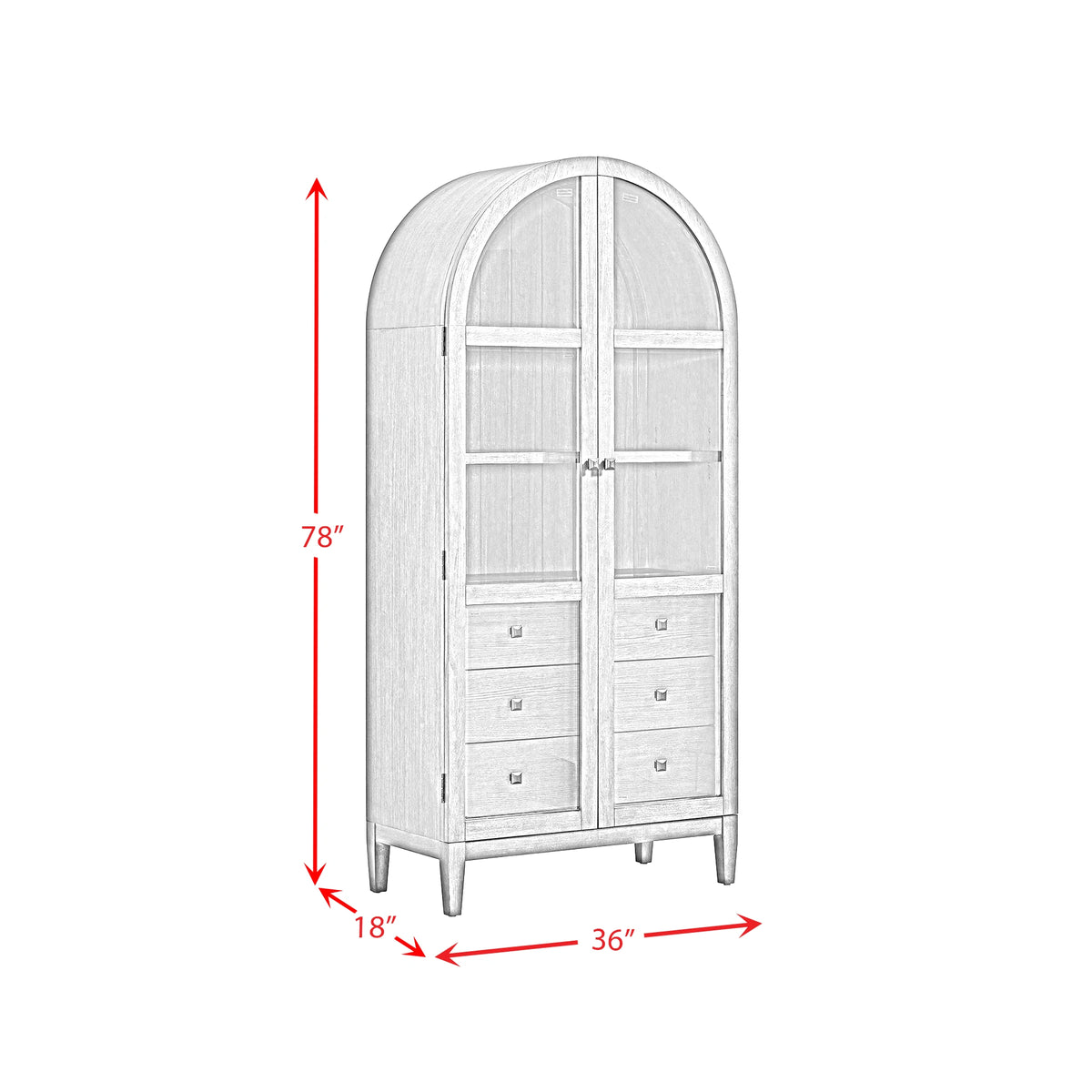 Portico Display Cabinet in Brown Oak