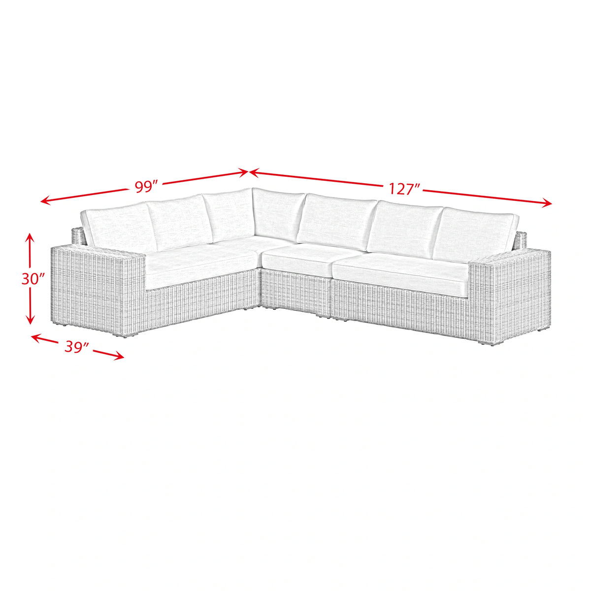 Carmona 6PC Conversion Set in Natural and Olefin Beige with Ottoman