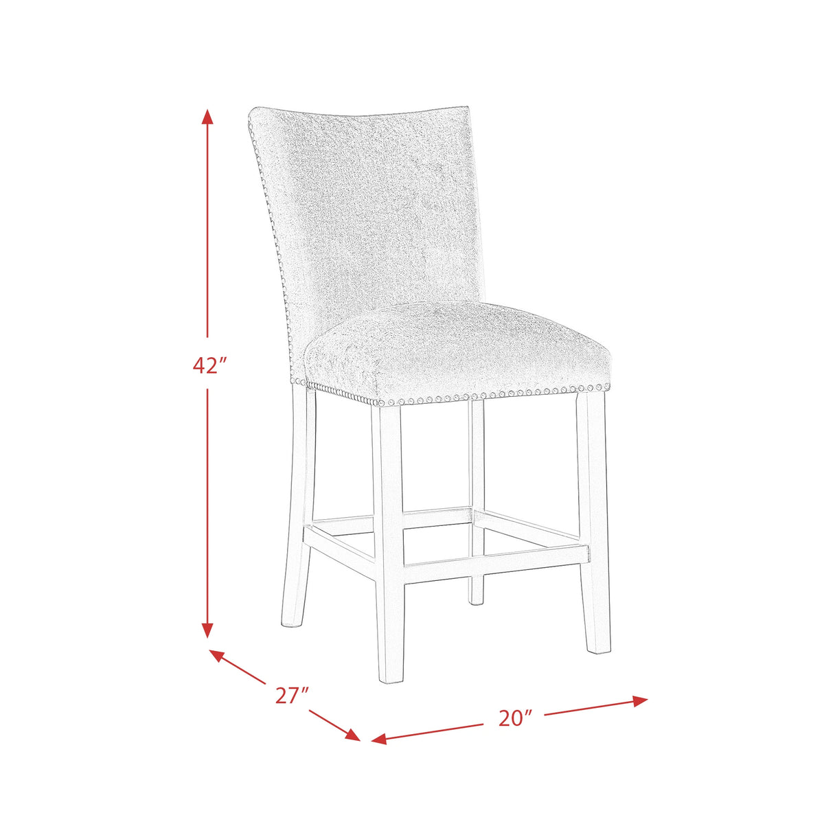 Valentino White 5PC Dining Set-Table & Four Chairs