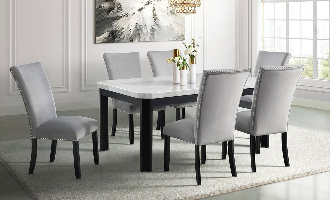 Francesca Rectangular Dining Table in White and Black - Jack’s Furniture and More (Laredo, TX)