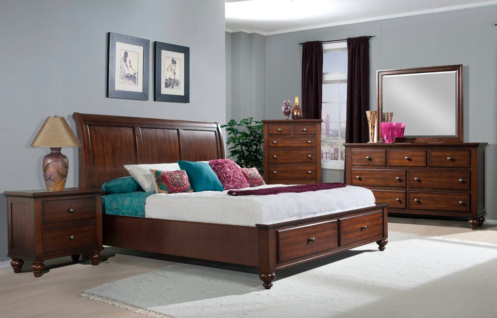 Chatham Queen Storage Bed in Cherry - Jack’s Furniture and More (Laredo, TX)