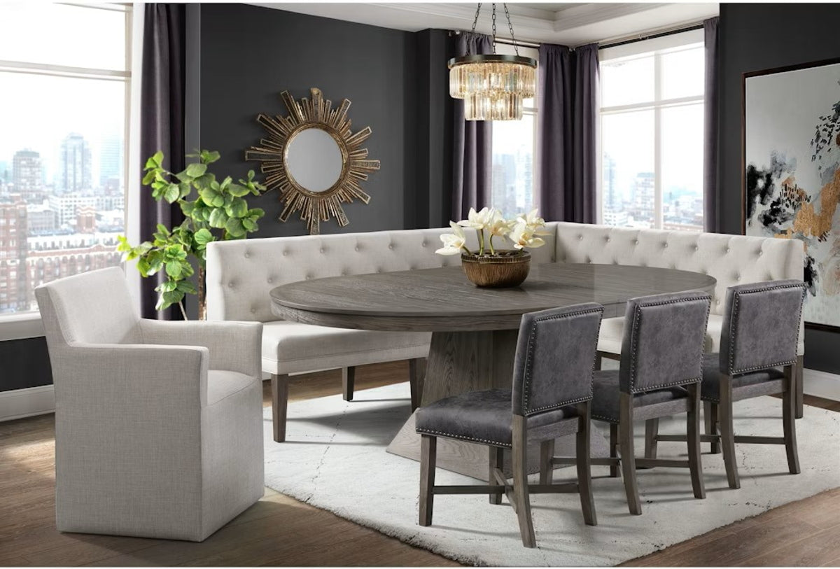 Collins Dining Arm Chair with Heirloom in Taupe - Jack’s Furniture and More (Laredo, TX)